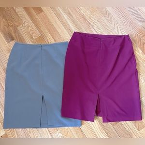 Set of 2 pencil dress skirts NY & company grey magenta size 6/8